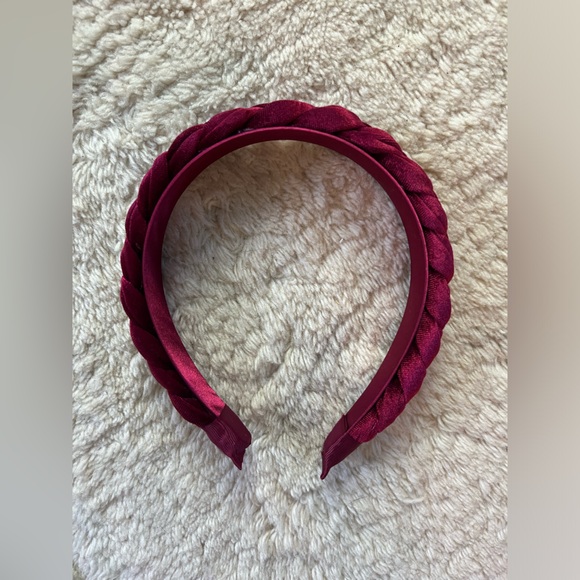 2 Fall Winter Holiday Christmas Headbands Burgundy Black Beaded Velvet Braided - Picture 6 of 6